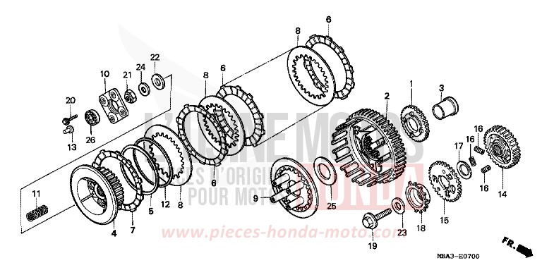 CLUTCH for Shadow Aero PEARL PARAGON PURPLE (P20E) from 1998